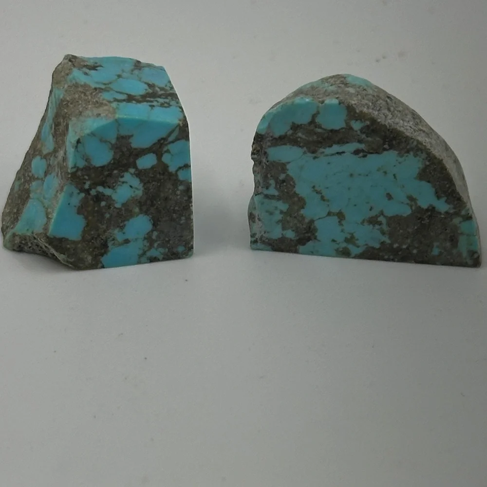 2 Natural Turquoise nuggets stones rocks .  Jewelry making